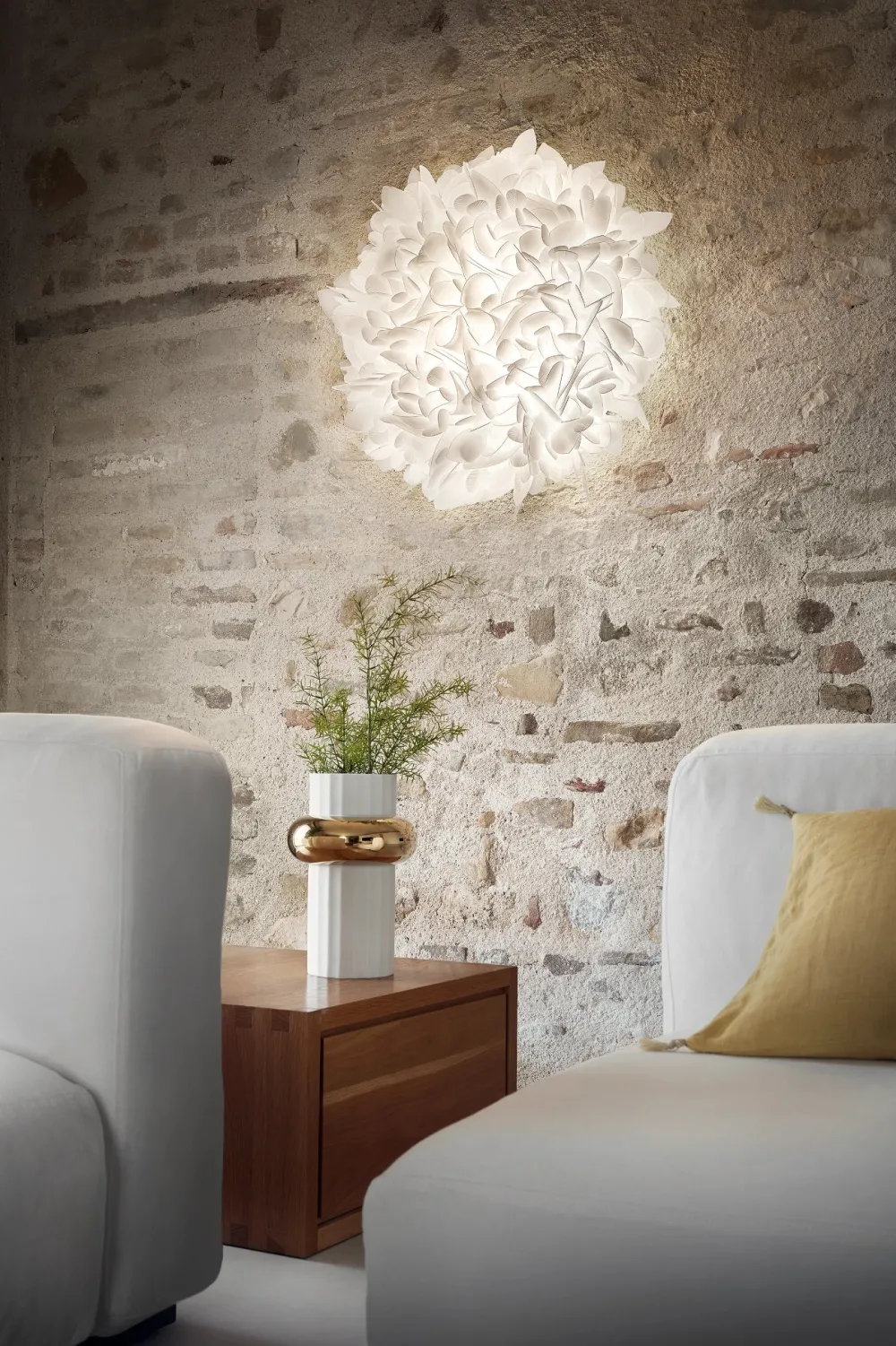 Slamp Appliques>Veli W Large Foliage Appliques Blanc